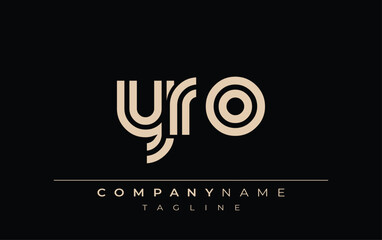 YRO Creative Unique Modern Letter Logo Design. Stylized logo featuring a unique letter design, presenting abstract minimalist aesthetics and modern appeal.