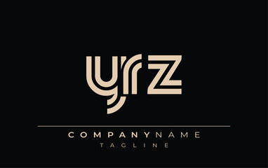YRZ Creative Unique Modern Letter Logo Design. Stylized logo featuring a unique letter design, presenting abstract minimalist aesthetics and modern appeal.