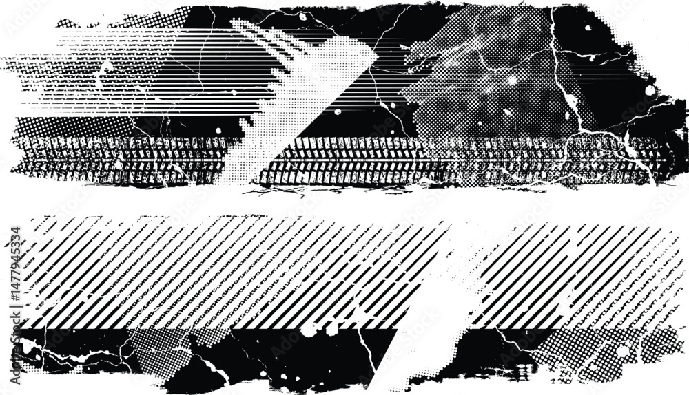 Poster Grunge textured banner with rough edges. Speckled texture. Overlay grunge texture . Simply place texture over any object to create grunge effect . Banner with scratched surface for your design. 