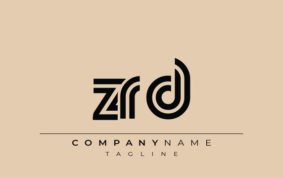 ZRD Creative Unique Modern Letter Logo Design. Stylized logo featuring a unique letter design, presenting abstract minimalist aesthetics and modern appeal.