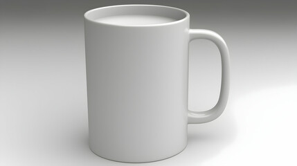 Fototapeta premium White mug, plain design, studio shot, neutral background, mockup for branding