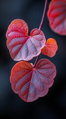 Close-up of vibrant heart-shaped leaves