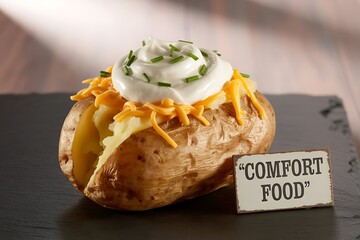 Loaded Baked Potato Comfort Food Delicious Meal,