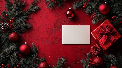 Red Christmas Background, Gift