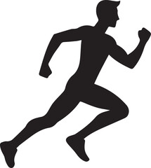 Running Person Silhouette Vector Set – Jogging, Sprinting, and Athletic Motion Poses for Fitness and Sports Design