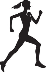 Running Person Silhouette Vector Set – Jogging, Sprinting, and Athletic Motion Poses for Fitness and Sports Design