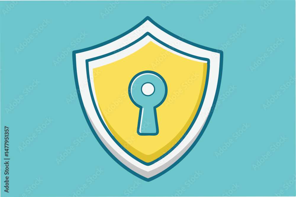 Leinwandbilder shield design featuring a keyhole in the center represents security and protection in a digital cont