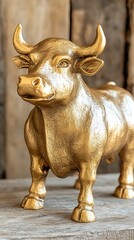 Golden bull figurine
