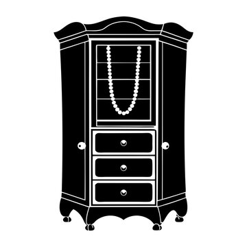 recommend clip art: Jewelry Armoire silhouette vector