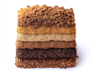 Stacked earth layers, different shades of brown