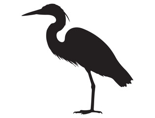 EGRET SILHOUETTE WHITE BACKGROUND