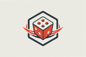 This vector illustration highlights a unique hexagonal die adorned with colorful dot patterns