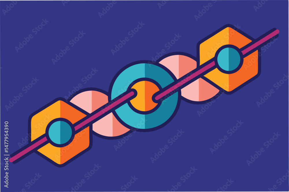 Poster abstract vector illustration showcasing geometric shapes and vibrant colors designed for modern digi