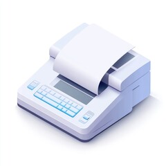 Isometric illustration of a modern receipt printer.