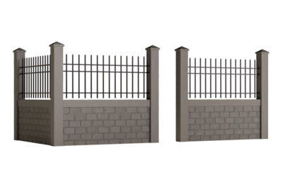 Two sets of metal fence posts