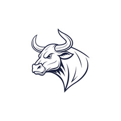 bull silhouette icon. strength and perseverance symbol. vector image of animal