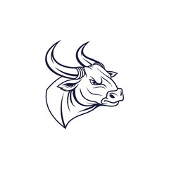 Fototapeta premium bull silhouette icon. strength and perseverance symbol. vector image of animal