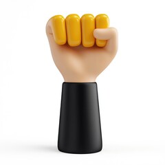 Obraz premium A stylized cartoon fist raised in protest.