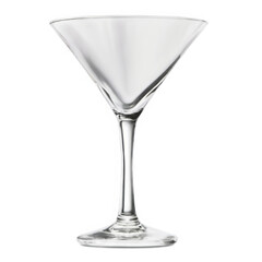 Clear martini glass on transparent background  