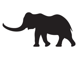 ELEPHANT SILHOUETTE WHITE BACKGROUND