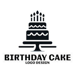Birthday Cake Vector Logo Design