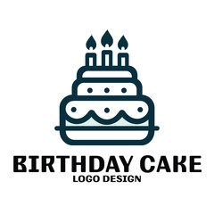 Birthday Cake Vector Logo Design