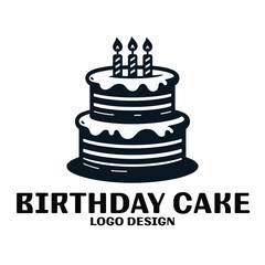 Birthday Cake Vector Logo Design
