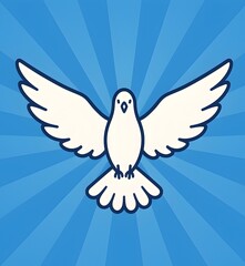 Obraz premium Pentecost illustration with dove in vector style.