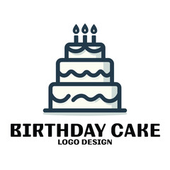 Birthday Cake Vector Logo Design