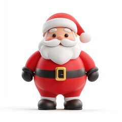 Obraz premium Cheerful three-dimensional depiction of a jolly santa figure.