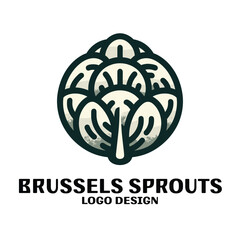 Naklejka premium Brussels Sprouts Vector Logo Design