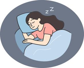 Young woman sleeping peacefully at night