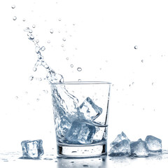 glass of water with ice
