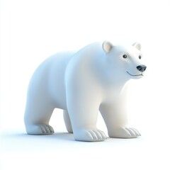 Fototapeta premium Polar bear figurine against a plain white background.