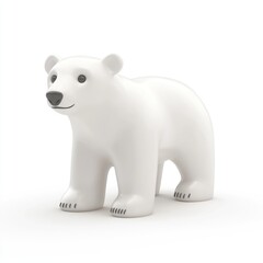 Smiling polar bear figurine against white background.