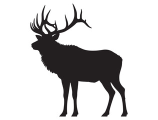 ELK SILHOUETTE WHITE BACKGROUND