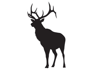 ELK SILHOUETTE WHITE BACKGROUND