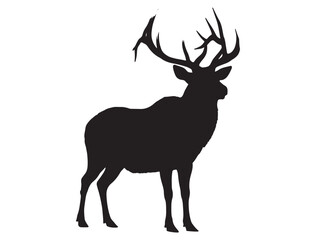 ELK SILHOUETTE WHITE BACKGROUND