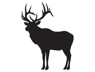 ELK SILHOUETTE WHITE BACKGROUND