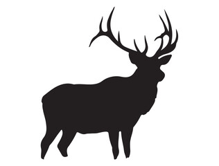 ELK SILHOUETTE WHITE BACKGROUND