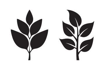 Leaf Icon Silhouette Botanical Plant Vector Design for Nature and Eco Projects