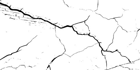 High-Resolution Vector Texture of Dry Cracked Earth with Transparent Background – Grunge Distressed Overlay Featuring Natural Split Lines and Soil Fractures