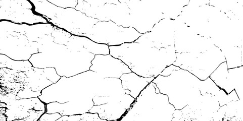 High-Resolution Vector Texture of Dry Cracked Earth with Transparent Background – Grunge Distressed Overlay Featuring Natural Split Lines and Soil Fractures