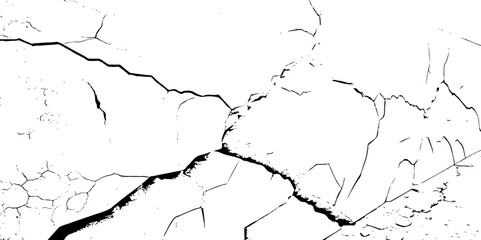 High-Resolution Vector Texture of Dry Cracked Earth with Transparent Background – Grunge Distressed Overlay Featuring Natural Split Lines and Soil Fractures