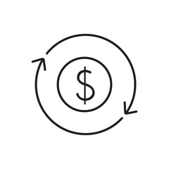 Bank, payment, money and finances line icon