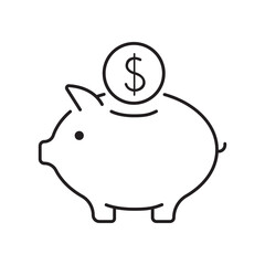 Bank, payment, money and finances line icon