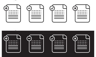 Thin line document icon set illustration