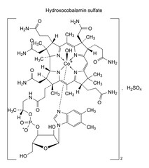 Chemical structure of hydroxocobalamin sulfate, drug substance