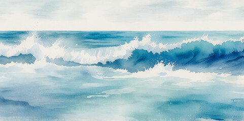 Sea water ocean wave vector background. Blue water ocean sea wave seamless background.	