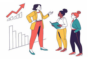 business people with graph